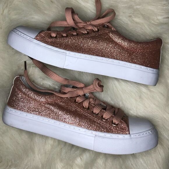 Pierre Dumas Rose Gold Glitter Shoes Size 5 - Picture 7 of 7